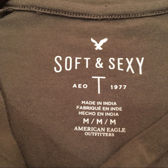 American Eagle Olive Green Cold Shoulder Top - Picture 3 of 7